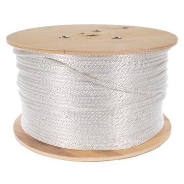 Imagem de West Coast Paracord Cabo de fio galvanizado trançado de nylon – Corda de mastro de bandeira reforçada – (branco, 1/4 polegada - 300 pés)