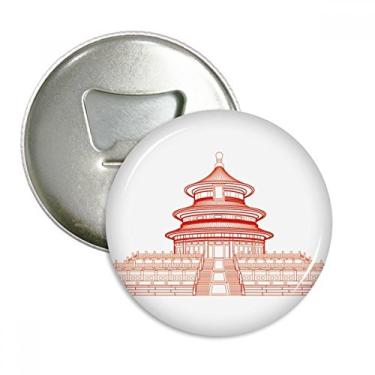 Imagem de Emblema multifuncional com ímã de geladeira e estampa de patriotismo da China vermelho Temple Of Heaven