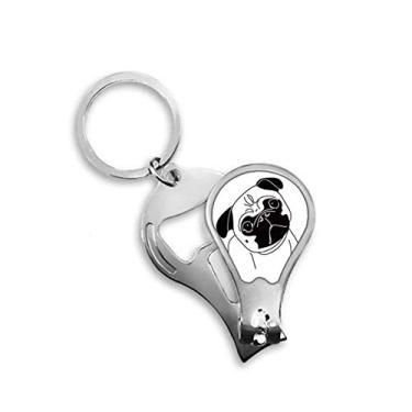 Imagem de Cortador de unhas preto com estampa de ilustração de cachorro de desenho animado cortador abridor chaveiro tesoura