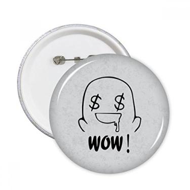 Imagem de Greedy Black Cute Chat Happy Pattern Pinos redondos Emblema Botão Decoração Acessório 5 peças