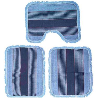Imagem de Jogo Tapete Banheiro Kit Com 3 Pçs Liso Várias Cores Atacado - Têxtil