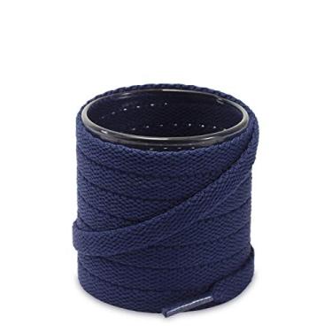 Imagem de Cadarços de sapato Shoemate cor sólida 5/16 polegadas para tênis e sapatos esportivos com 4 cadarços Aglets, 16 Navy, 36"(91cm)