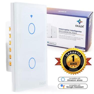 Imagem de INTERRUPTOR INTELIGENTE DE PAREDE SMART WIFI TOUCH VIDRO