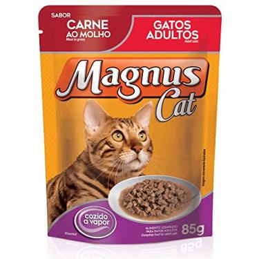 Imagem de Ração Úmida Para Gatos Adultos Sabor Carne Ao Molho Magnus Cat Sachê 85g