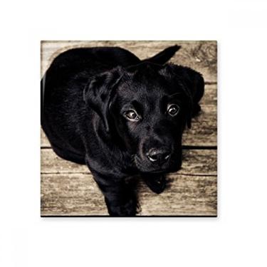 Imagem de Pedra adorna de tijolo vitrificado de cerâmica Lonely Night Dog Black Animal