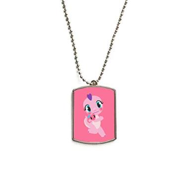 Imagem de Dinosaur Kingdom Love You Colar de aço inoxidável com pingente de identificação para cães