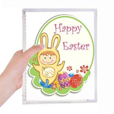 Imagem de Caderno Happy Easter Coelhinho Amarelo Cultivo de Ovos Infantil Folhas Soltas Diário de Papelaria Recarregável