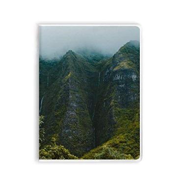Imagem de Diário de capa macia Jungle Valley Cliff Floresta Neblina Caderno de Goma