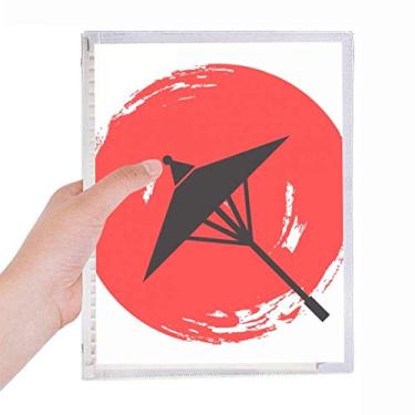 Imagem de Caderno de ilustração de pintura japonesa com pincel, folhas soltas, diário recarregável, papelaria