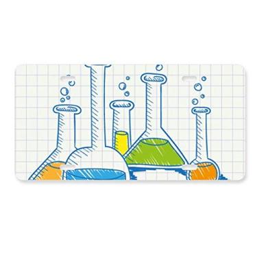 Imagem de DIYthinker Tubo de teste de química líquida, placa de licença para decoração de carro, acessório de aço inoxidável