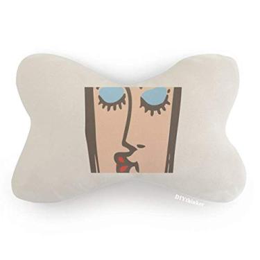 Imagem de DIYthinker Kiss Almofada de apoio de cabeça abstrato com estampa de emoticons para carro, decoração de pescoço