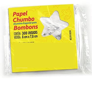 Imagem de Papel Chumbo Embalar Bombom 8x7,8cm - 300 Unidades (Prata)