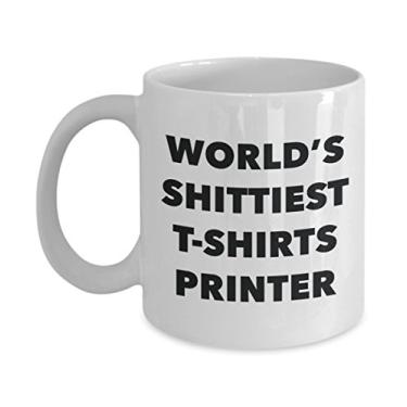 Imagem de Caneca de café de impressão de camisetas - Impressão de camisetas do mundo - Camisetas Presentes de impressora - Ideia engraçada de