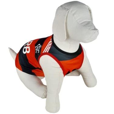 Imagem de Ciranda das Cores Camiseta Regata Personalizada Pet do Flamengo G2 Vermelha e Laranja