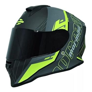 Imagem de Capacete Moto Mormaii M1 Neon X Verde Fosco + Narigueira Tamanho 58