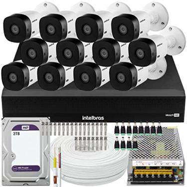 Imagem de Kit Cftv 12 Cameras Full Hd Dvr Intelbras 3116 2TB WD Purple