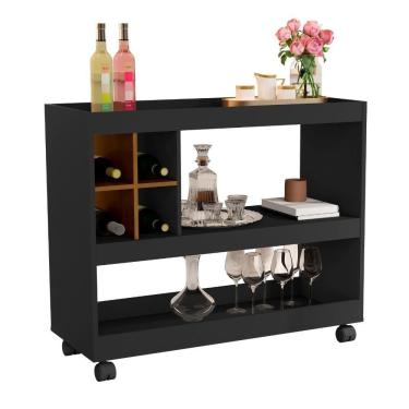 Imagem de Aparador Bar 4050 Preto Nature 28626 JB Bechara Móveis