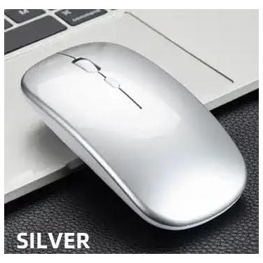 Imagem de Mouse Sem Fio Rgb Regarregável Ergonômico Bluetooth - Wireless (PRATA)