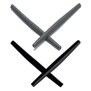 Imagem de Mryok Meias auriculares de substituição para óculos de sol Oakley Whisker/Square Whisker/Juliet/Big Square Wire/A Wire - Opções, Cinza e preto, One Size