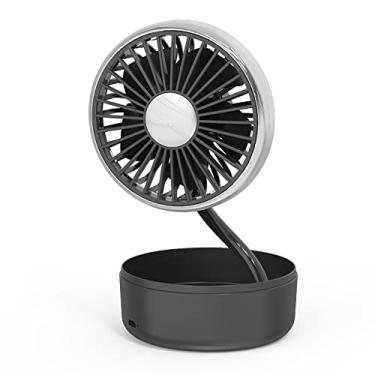 Imagem de Ventiladores elétricos de carro recarregável USB 360° ajuste de mangueira pequenos ventiladores que sopram ar frio refrigerador de assento traseiro ventiladores de viagem de verão para caminhão SUV barco, preto, 15 x 9,2 cm