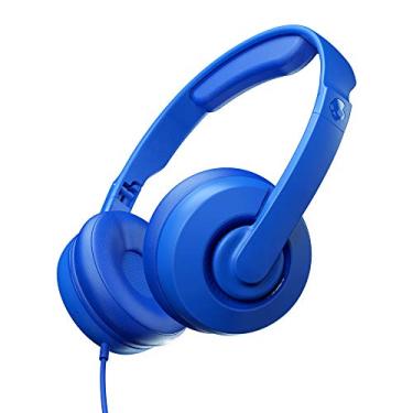 Imagem de Skullcandy Fones de ouvido intra-auriculares com fio Cassette Junior, limitação de volume, microfone, funciona com dispositivos Bluetooth e computadores – Azul cobalto