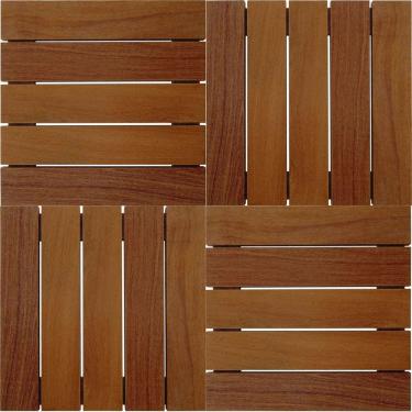 Imagem de Kit Deck em Placa de Madeira Modular 50x50cm com 12 Placas MaderSilva Cumaru