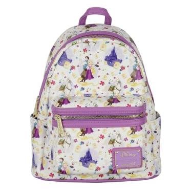 Imagem de Mochila Loungefly, Disney, Enrolados, Rapunzel, Flynn Rider e Maximus com estampa completa