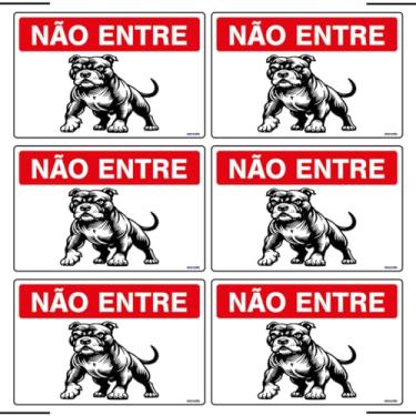 Imagem de Combo 6 Placas De Sinalização Não Entre Cachorro 30x20 Ekomunike - P-7 F9e
