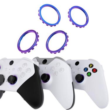 Imagem de eXtremeRate Anéis de realce azul roxo Chameleon para eXtremeRate ASR versão Shell para controle Xbox Series X/S, acessórios de substituição para Xbox One Elite, Elite Series 2, Elite 2 Core Controller