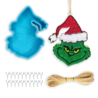 Imagem de Molde de Freshie de Natal, Rifanda Carro Freshie Molde de Silicone para Contas de Aroma, Freshies de Carro, Vela de Sabonete, Molde de Gesso de Argila de Cera para Artesanato de Resina Epóxi DIY, Decoração de Casa de Natal