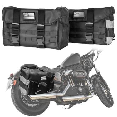Imagem de Riasdy Alforjes impermeáveis para motocicletas – Bolsas de bagagem de motocicleta de 50 L para viagens de motocicleta – Bolsas de motor de grande capacidade – Bolsa removível para Honda, Suzuki,