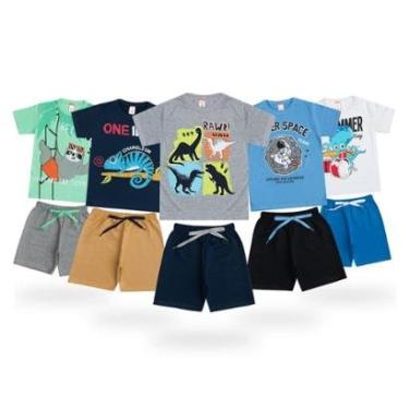 Imagem de Kit 5 Conjuntos Infantil Menino Roupa Infantil Masculina Atacado-Masculino