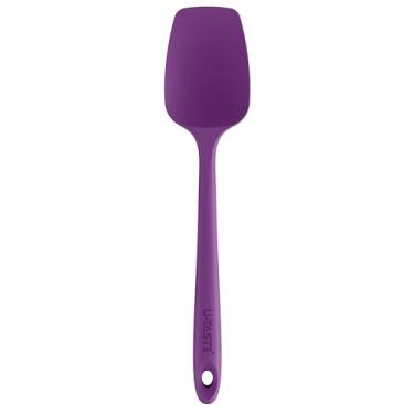 Imagem de U-Taste Espátula de silicone para cozinhar: Colher de cozinha de borracha flexível de grau alimentício 28,9 cm resistente ao calor, raspador de tigela de pastelaria sem costura para misturar raspagem