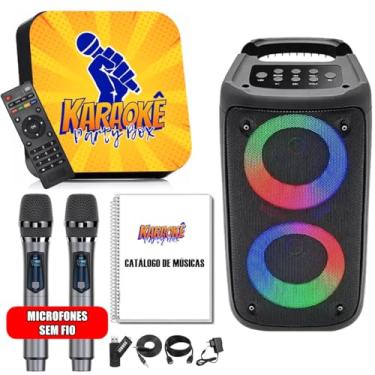 Imagem de Karaoke Party Box Profissional +2 Microfones Sem Fio +Caixa De Som +2000 Músicas +Catálogo +Sistema Com Pontuação