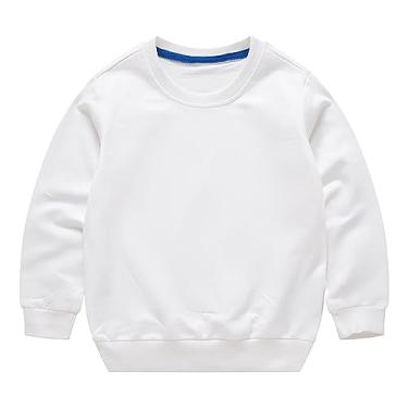 Imagem de synia Moletom com capuz para meninos e meninas com estampa de rabisco, gola redonda, camisetas leves para 2 a 12 anos (branco, 12 a 18 meses)