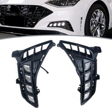Imagem de JESYMBX Para Hyundai Sonata 10º 2020 2021 2022 2 peças DRL LED farol de neblina sinal de seta 1 par lado esquerdo e direito (motorista e passageiro)