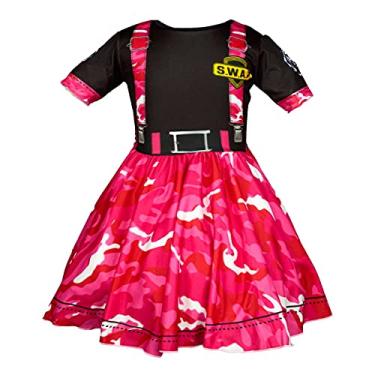 Imagem de Fantasia Policial Infantil Feminina Vestido Swat Rosa (M 5-8)