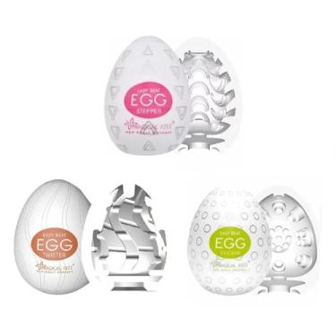 Imagem de Kit Triplo Eggs Ovo Mastubador Estimulo Sexshop Flexivel Stepper Twister e Clicker