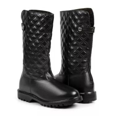 Imagem de Bota Feminina de Inverno em Couro Forrada com Lã Impermeável - Copenhague (Preto, BR, Adulto, Numérico, 39)