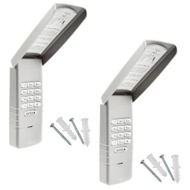 Imagem de 2 x substituição universal de teclado de abridor de porta de garagem para Liftmaster Chamberlain Craftsman Genie Overhead Linear Wayne Dalton Stanley 315Mhz 390Mhz Dip Switch - Capa protetora para