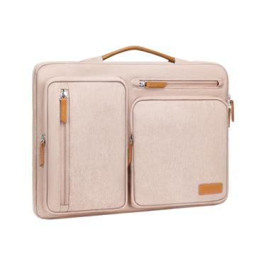 Imagem de MOSISO Capa protetora para laptop 360 de 15 polegadas e 15 polegadas compatível com MacBook Air M4 M3 M2 2025 2024 2023, Dell XPS Plus, capa de transporte aberta lateral com 4 bolsos e alça com zíper,