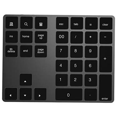 Imagem de menolana Teclado numérico portátil bluetooth 3.0, teclado numérico de 34 teclas recarregável teclado digital sem fio para computador portátil, PRETO
