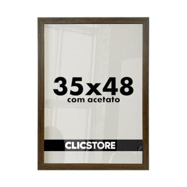 Imagem de Moldura 35x48 Quebra Cabeça Com Acetato Game Oficce Puzzle Quadros Poster Foto Casa Parede Imagem Quarto Sala Madeira (Tabaco)