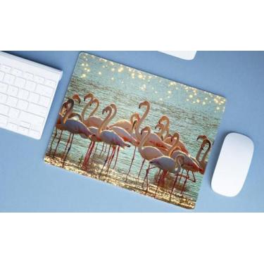 Imagem de Mouse Pad Grande, Flamingo na água - Deluzz