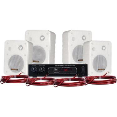 Imagem de Kit Som Ambiente 400w Musical Ambience 4000 V2 Branco - Hayonik