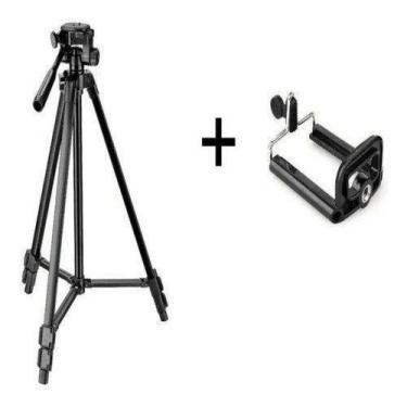 Imagem de Tripé para Celular De Aluminio Universal 1,06  acompanha suporte celul