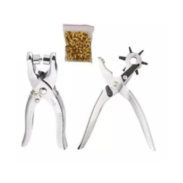 Imagem de Kit alicate furador vazador ilhoses 2 em 1 cinto couro ajustavel com 1