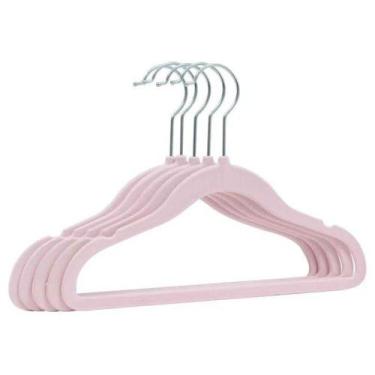 Imagem de Cabide Veludo Infantil C/ 5 Peças Rosa PIMPOLHO 95641