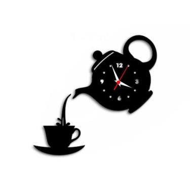 Imagem de Bule & Xícara Cozinha Relógio De Parede Vinil Lp Disco Mdf - Intempo D