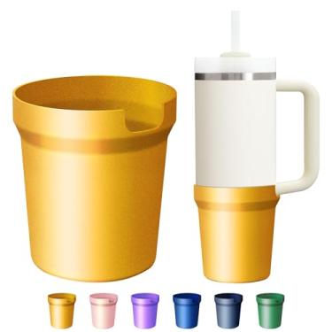 Imagem de Bota de silicone metálico fosco para Stanley Cup 850 g, capa protetora de manga alta compatível com Stanley H2.0 & Quencher Adventure Tumbler, protetor inferior de acessórios Stanley Cup, dourado